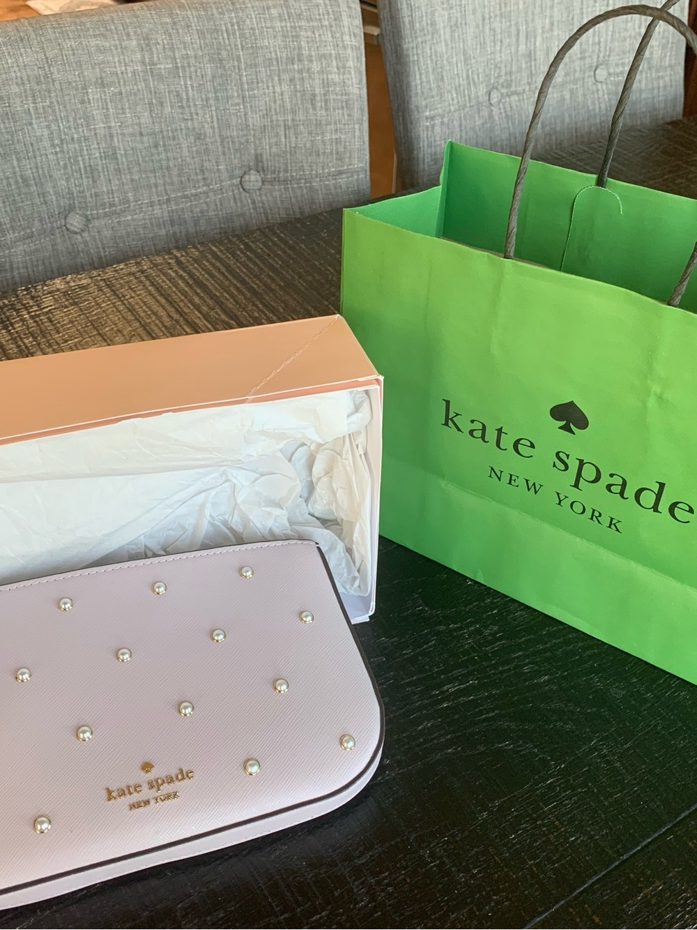 kate spade Pale Pink Pearl-Studded Wristlet